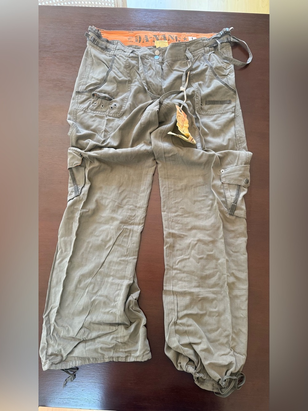 Da-Nang Olive Green Cargo Jumpsuit Pants